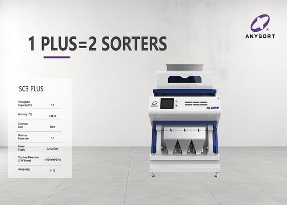3 Schuppen Reisfarbsorter mit Durchsatz von 2,5-12 t/h und LED-Lichtquelle